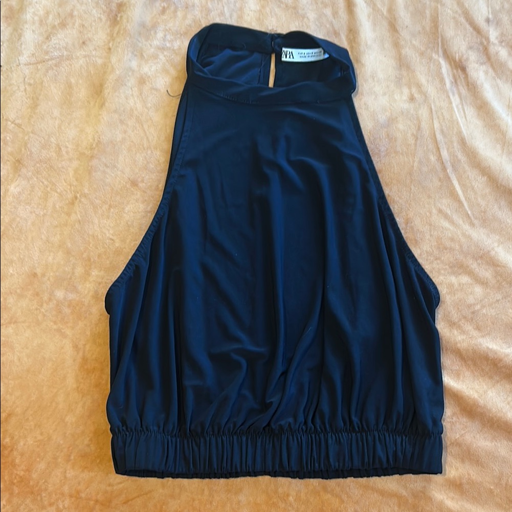 Zara Black Halter Tank Top